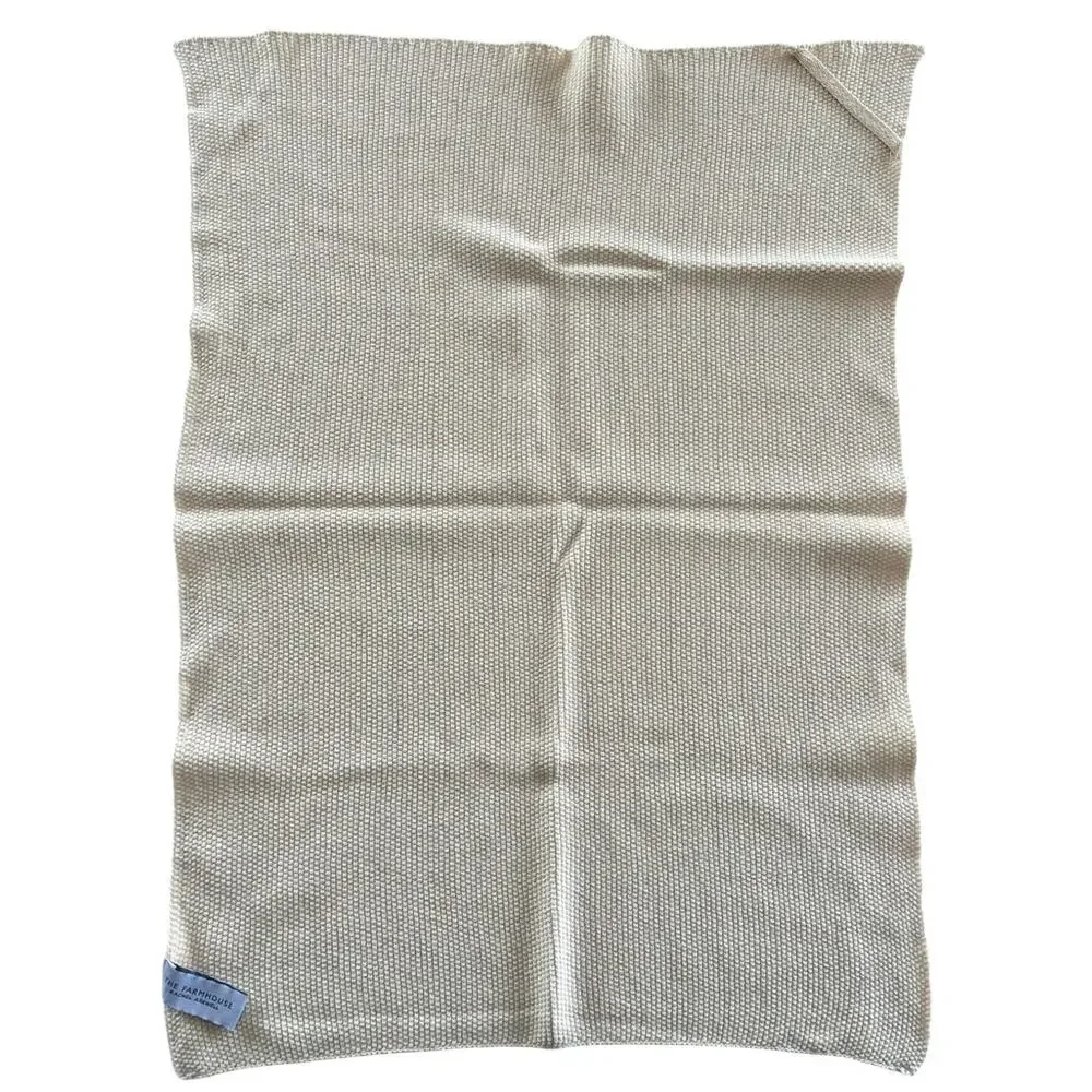 The Farmhouse Rachel Ashwell 100% Cotton Waffle Weave Kitchen Towel Cream - Picture 2 of 5